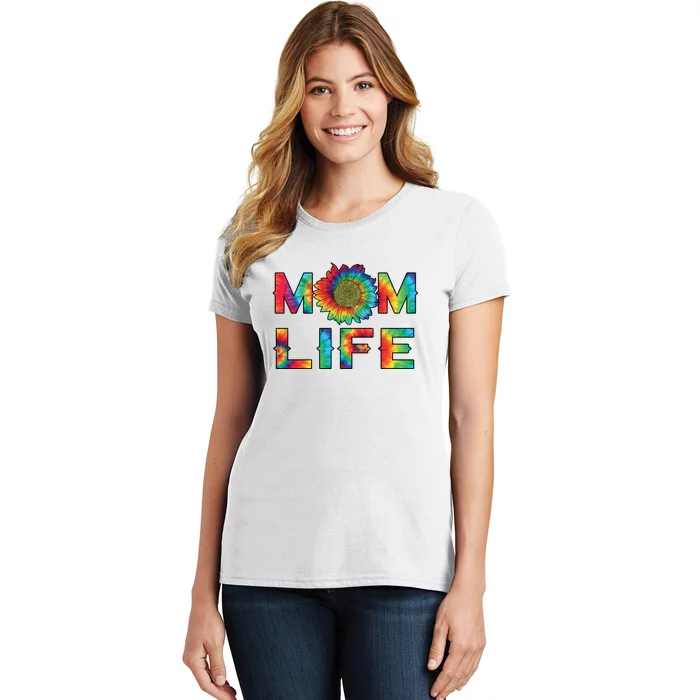 Mom Life Colorful Rainbow Sunflower Women's T-Shirt