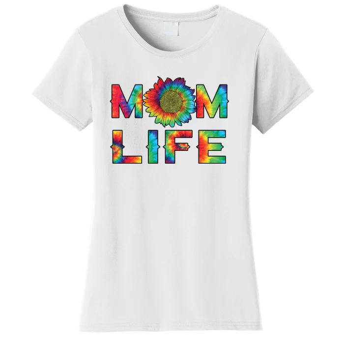 Mom Life Colorful Rainbow Sunflower Women's T-Shirt