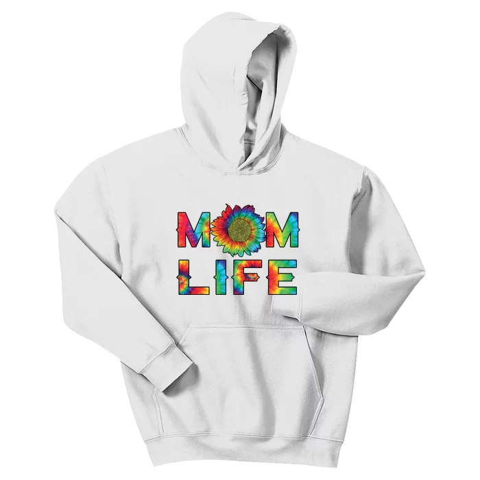 Mom Life Colorful Rainbow Sunflower Kids Hoodie