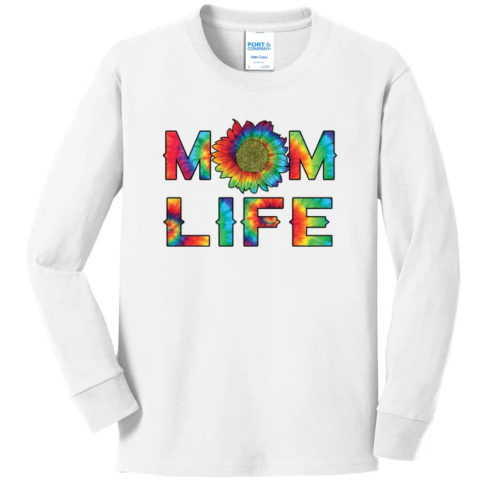 Mom Life Colorful Rainbow Sunflower Kids Long Sleeve Shirt