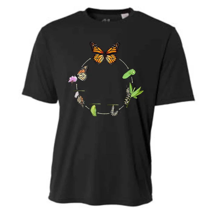 Monarch Life Cycle Butterfly Caterpillar Gift Cooling Performance Crew T-Shirt