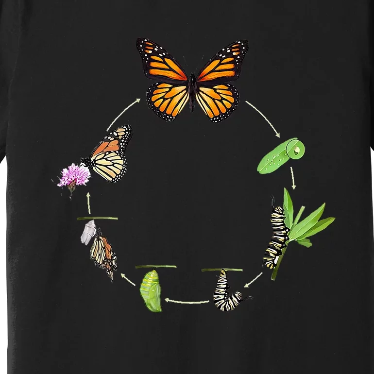 Monarch Life Cycle Butterfly Caterpillar Gift Premium T-Shirt