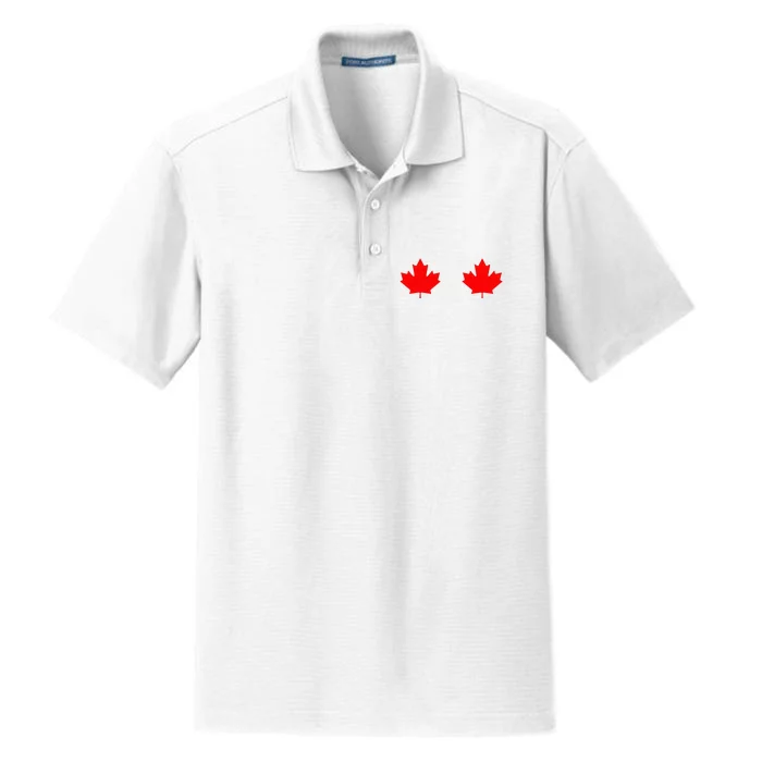 Maple Leaf Canada Day Canadian Flag Dry Zone Grid Performance Polo