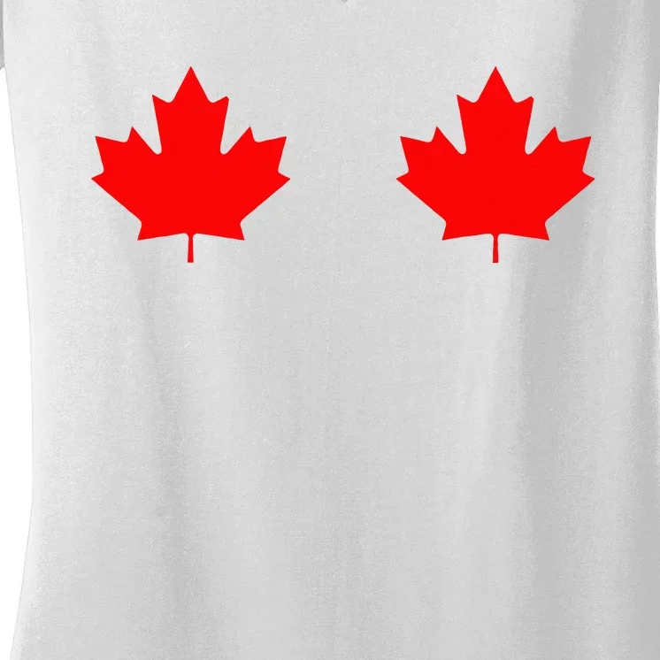 Maple Leaf Canada Day Canadian Flag Women's V-Neck T-Shirt