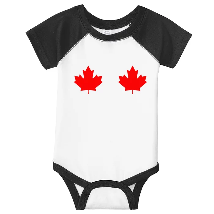 Maple Leaf Canada Day Canadian Flag Infant Baby Jersey Bodysuit