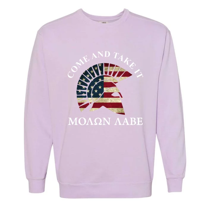 Molon Labe Come And Take It Garment-Dyed Sweatshirt