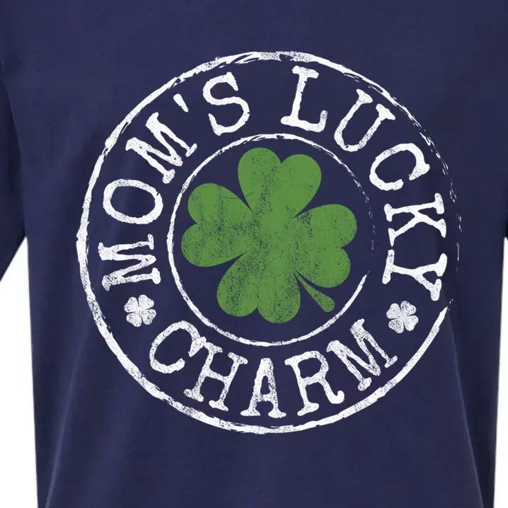 Moms Lucky Charm Irish Clovers St Patricks Day Gift Sueded Cloud Jersey T-Shirt