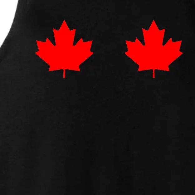 Maple Leaf Canada Day Canadian Flag Ladies Tri-Blend Wicking Tank