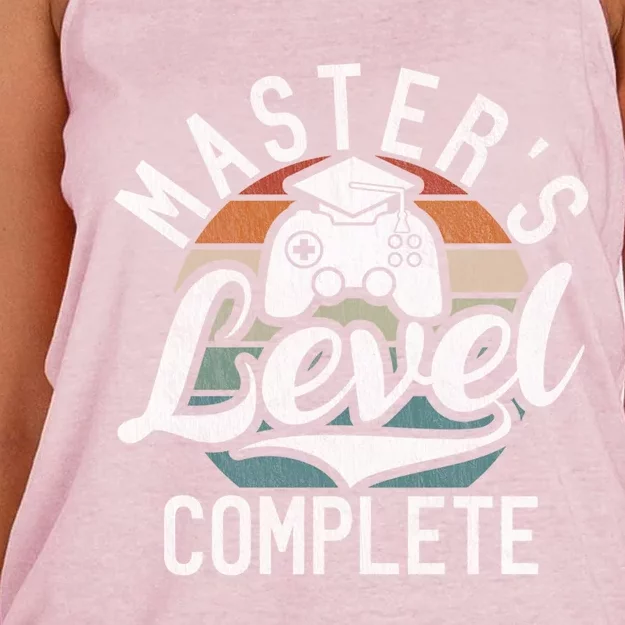 Masters Level Complete Graduation Funny Video Gamer Cool Gift Women's Knotted Racerback Tank