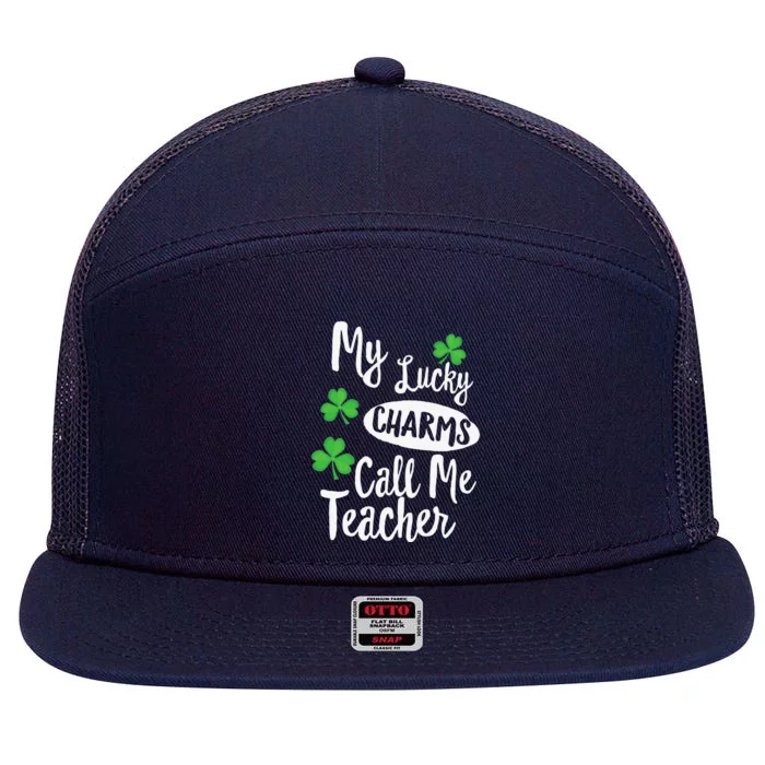 My Lucky Call Me Teacher Patricks Day 7 Panel Mesh Trucker Snapback Hat