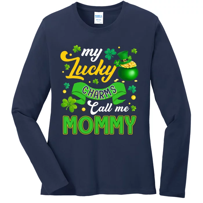 My Lucky Charms Call Me Mommy Happy St Patricks Day Ladies Long Sleeve Shirt