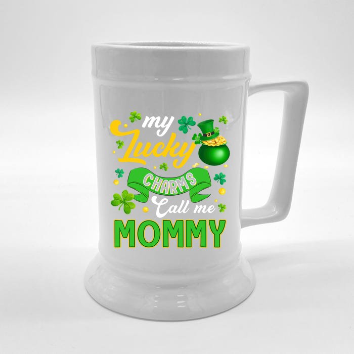 My Lucky Charms Call Me Mommy Happy St Patricks Day Front & Back Beer Stein