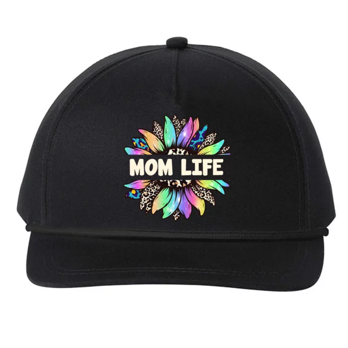 Mom Life Colorful Sunflower Snapback Five-Panel Rope Hat