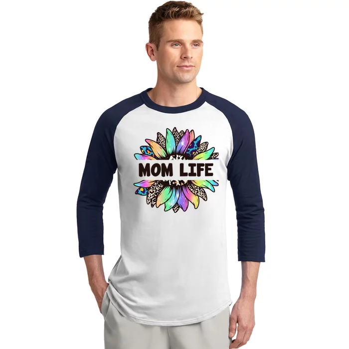 Mom Life Colorful Sunflower Baseball Sleeve Shirt