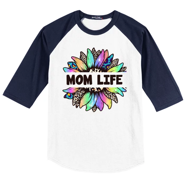 Mom Life Colorful Sunflower Baseball Sleeve Shirt