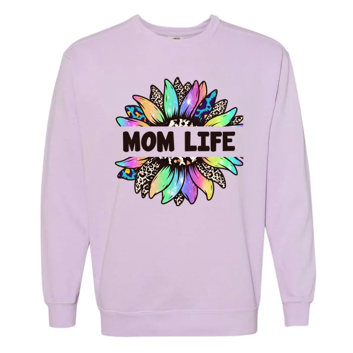 Mom Life Colorful Sunflower Garment-Dyed Sweatshirt