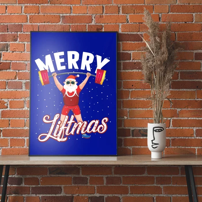 Merry Liftmas Cool Santa Claus Lifting Gym Gift Poster