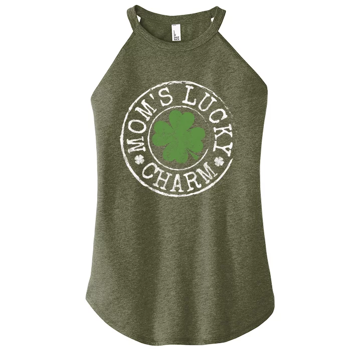 Moms Lucky Charm Irish Clovers St Patricks Day Gift Women’s Perfect Tri Rocker Tank