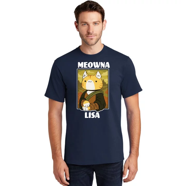 Meowna Lisa Cat Portrait Tall T-Shirt