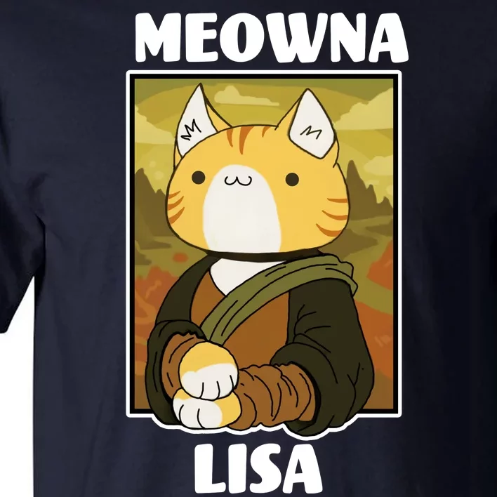 Meowna Lisa Cat Portrait Tall T-Shirt