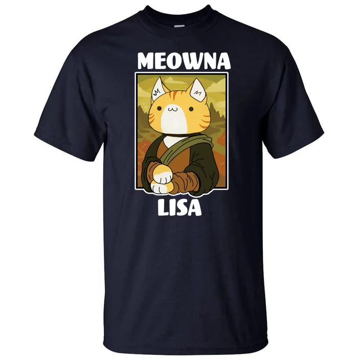 Meowna Lisa Cat Portrait Tall T-Shirt