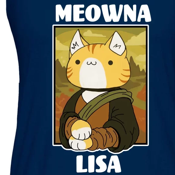 Meowna Lisa Cat Portrait Ladies Essential Flowy Tank