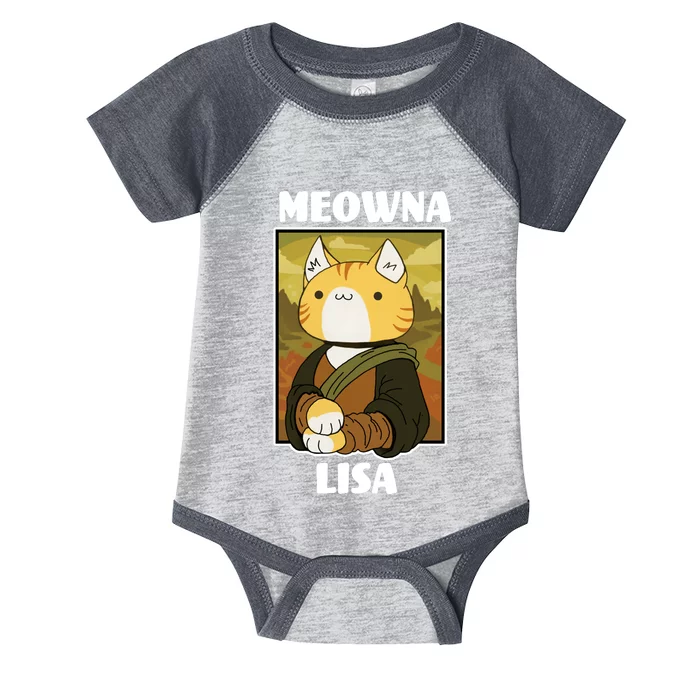 Meowna Lisa Cat Portrait Infant Baby Jersey Bodysuit