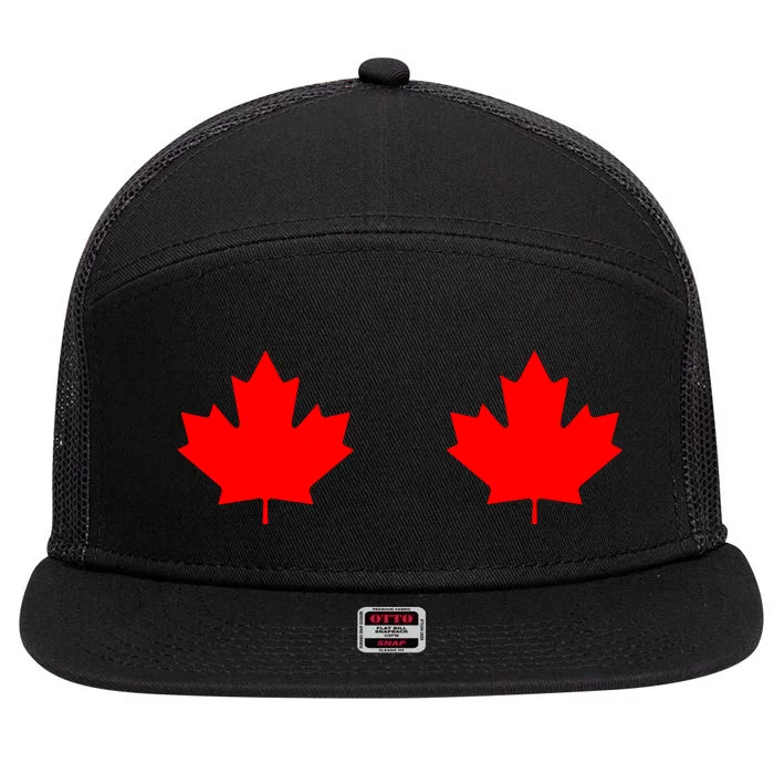 Maple Leaf Canada Day Canadian Flag 7 Panel Mesh Trucker Snapback Hat