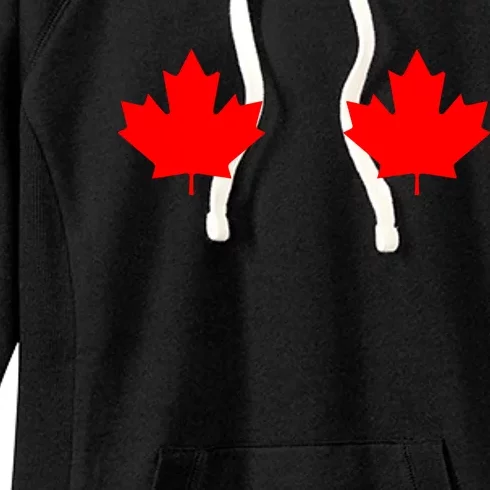 Maple Leaf Canada Day Canadian Flag Women's Fleece Hoodie