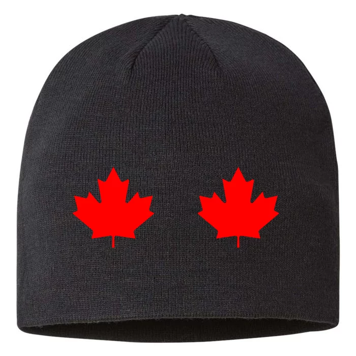 Maple Leaf Canada Day Canadian Flag 8 1/2in Sustainable Knit Beanie