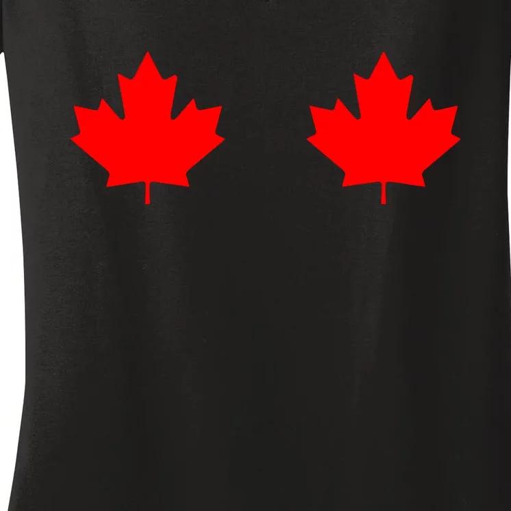 Maple Leaf Canada Day Canadian Flag Women's V-Neck T-Shirt