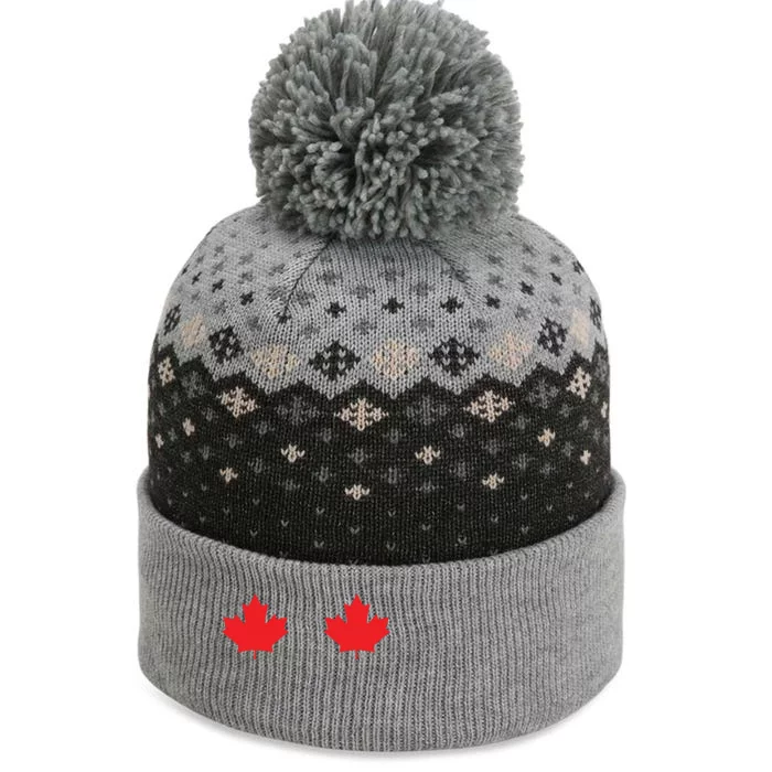 Maple Leaf Canada Day Canadian Flag The Baniff Cuffed Pom Beanie