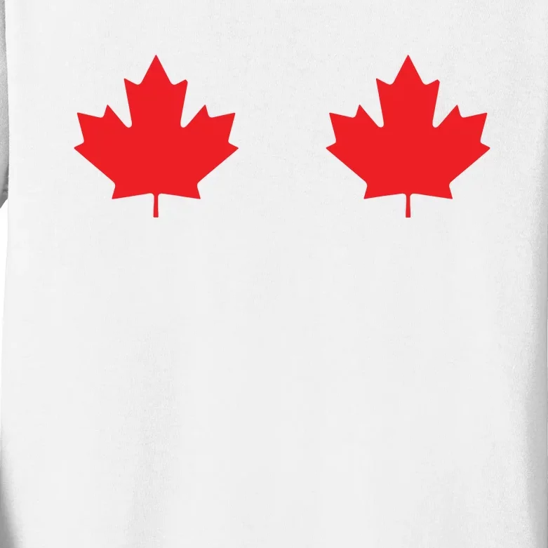 Maple Leaf Canada Day Canadian Flag Kids Long Sleeve Shirt