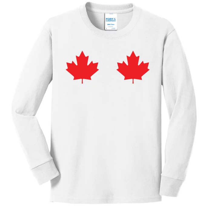 Maple Leaf Canada Day Canadian Flag Kids Long Sleeve Shirt