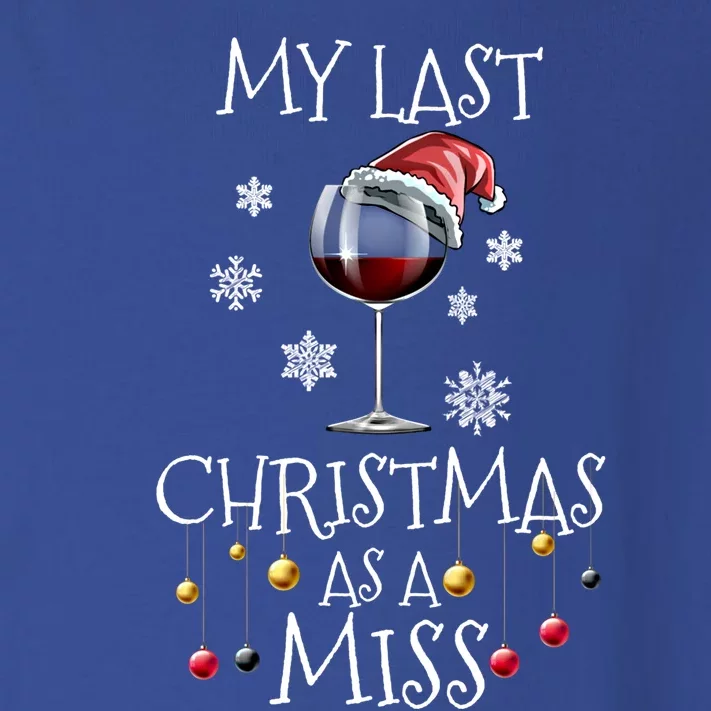 My Last Christmas As A Miss Engaget Bachelorette Party Gift Toddler Long Sleeve Shirt