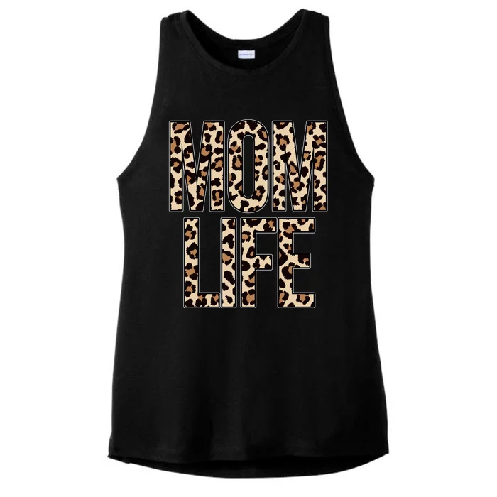 Mom Life Cheetah Print Cute Mother's Day Gift Ladies Tri-Blend Wicking Tank