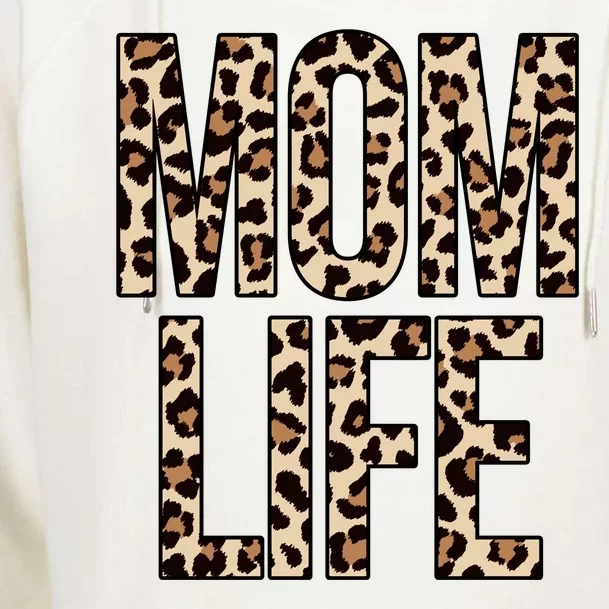 Mom Life Cheetah Print Cute Mother's Day Gift Womens Funnel Neck Pullover Hood