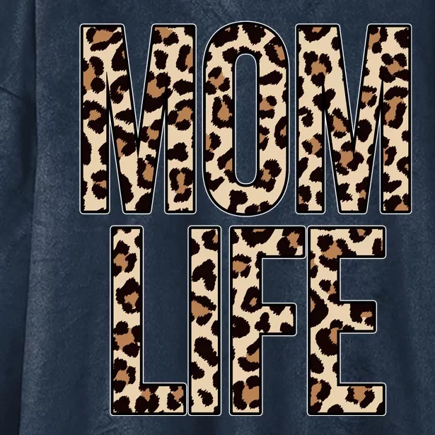 Mom Life Cheetah Print Cute Mother's Day Gift Hooded Wearable Blanket