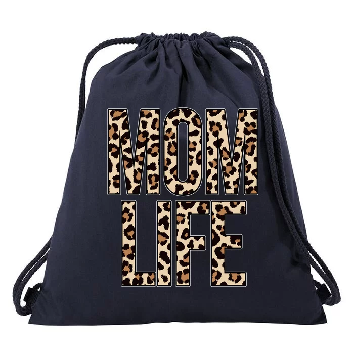 Mom Life Cheetah Print Cute Mother's Day Gift Drawstring Bag