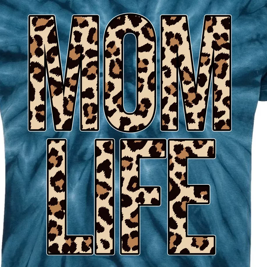 Mom Life Cheetah Print Cute Mother's Day Gift Kids Tie-Dye T-Shirt