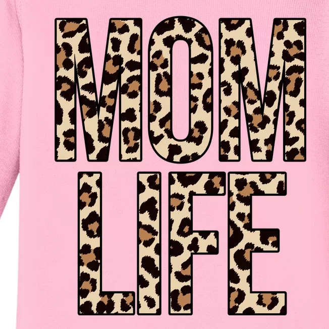 Mom Life Cheetah Print Cute Mother's Day Gift Baby Long Sleeve Bodysuit