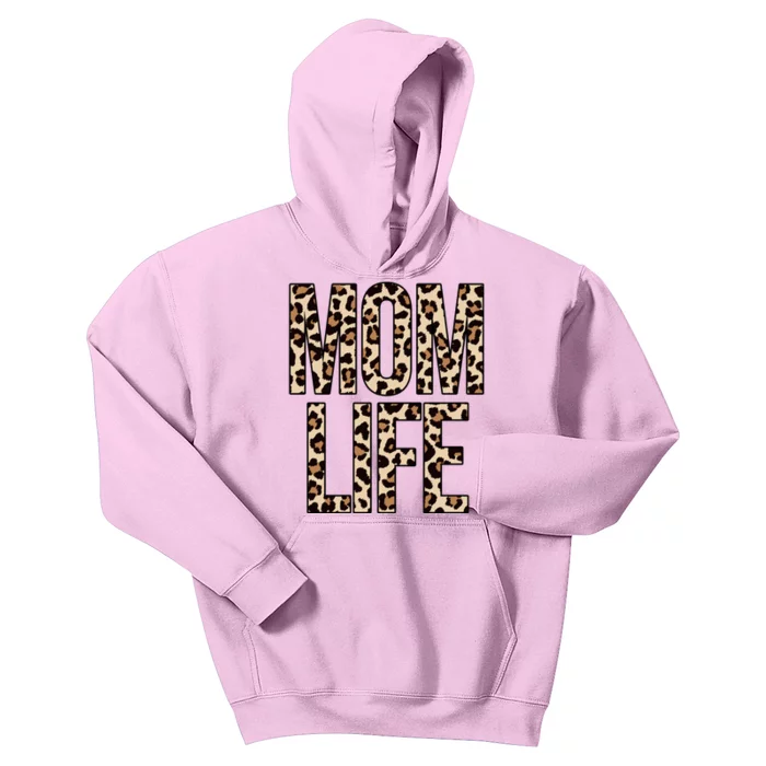 Mom Life Cheetah Print Cute Mother's Day Gift Kids Hoodie