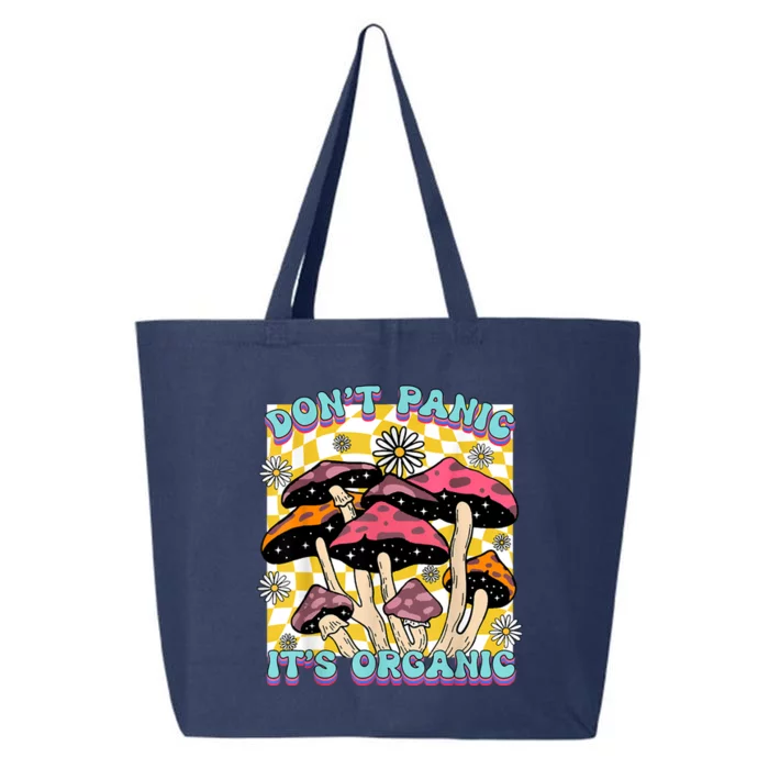 Mushroom Lover Dont Panic Its Organic Psychedelic Groovy 25L Jumbo Tote