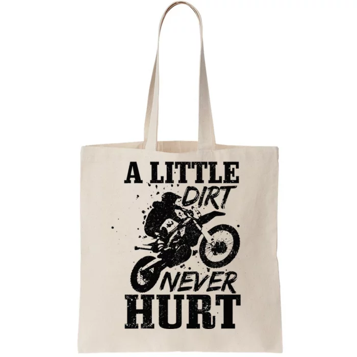 Motocross Little Dirt Never Hurt Dirt Bike MX Racing Biker Tote Bag