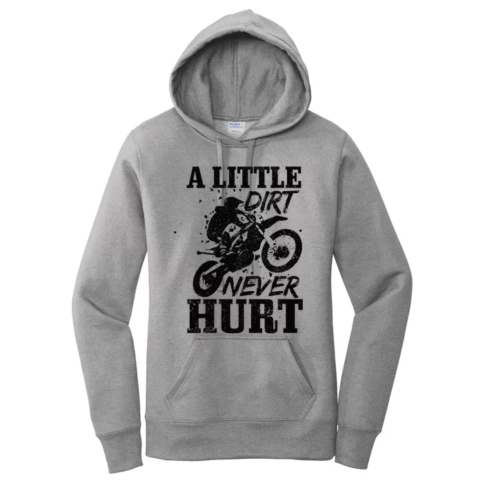 Motocross Little Dirt Never Hurt Dirt Bike MX Racing Biker Women's Pullover Hoodie