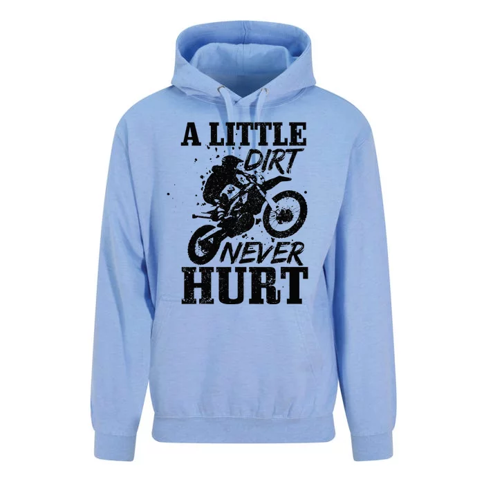 Motocross Little Dirt Never Hurt Dirt Bike MX Racing Biker Unisex Surf Hoodie