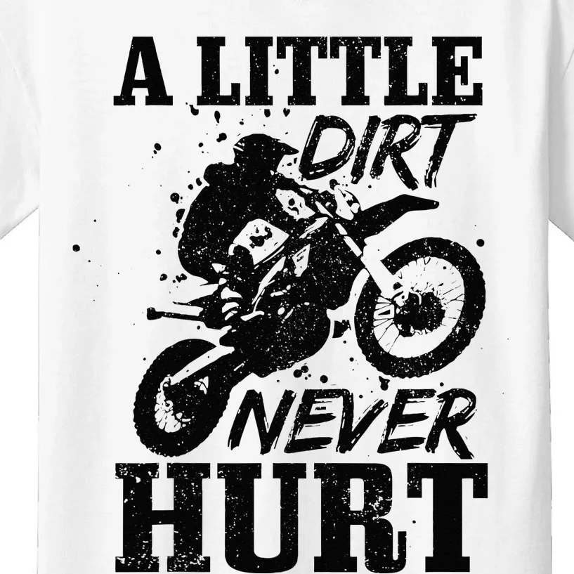 Motocross Little Dirt Never Hurt Dirt Bike MX Racing Biker Kids T-Shirt