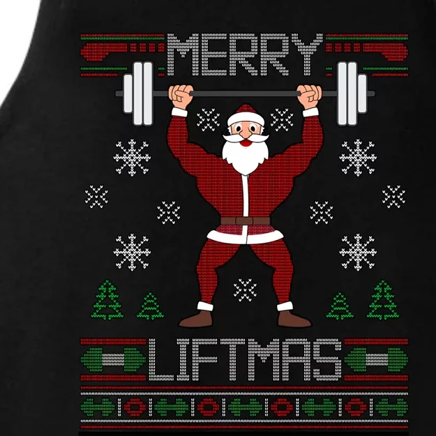 Merry Liftmas Dumbbell Lifting Gym Santa Cool Gift Ladies Tri-Blend Wicking Tank