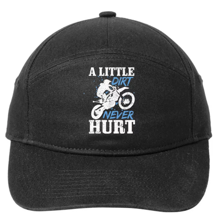 Motocross Little Dirt Never Hurt Dirt Bike MX Racing Biker 7-Panel Snapback Hat