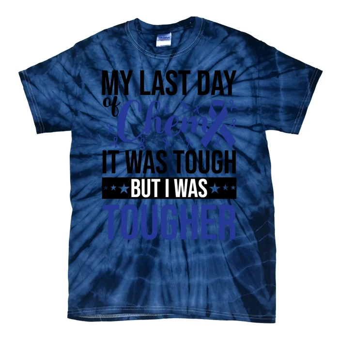 My Last Day Of Chemo Colon_dark Blue_black Tie-Dye T-Shirt